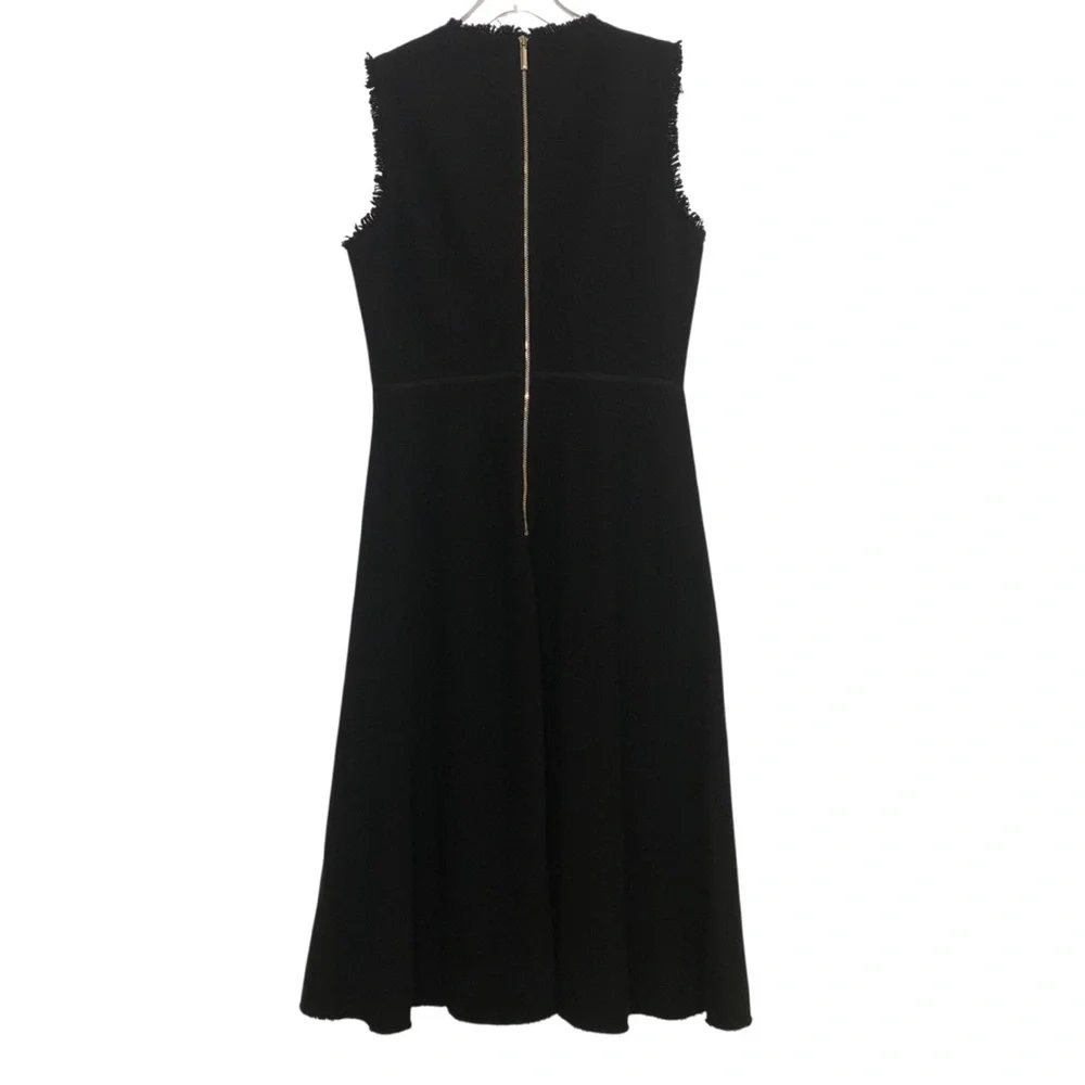 Kate Spade Black Sleeveless Textured Midi Dress Size 6